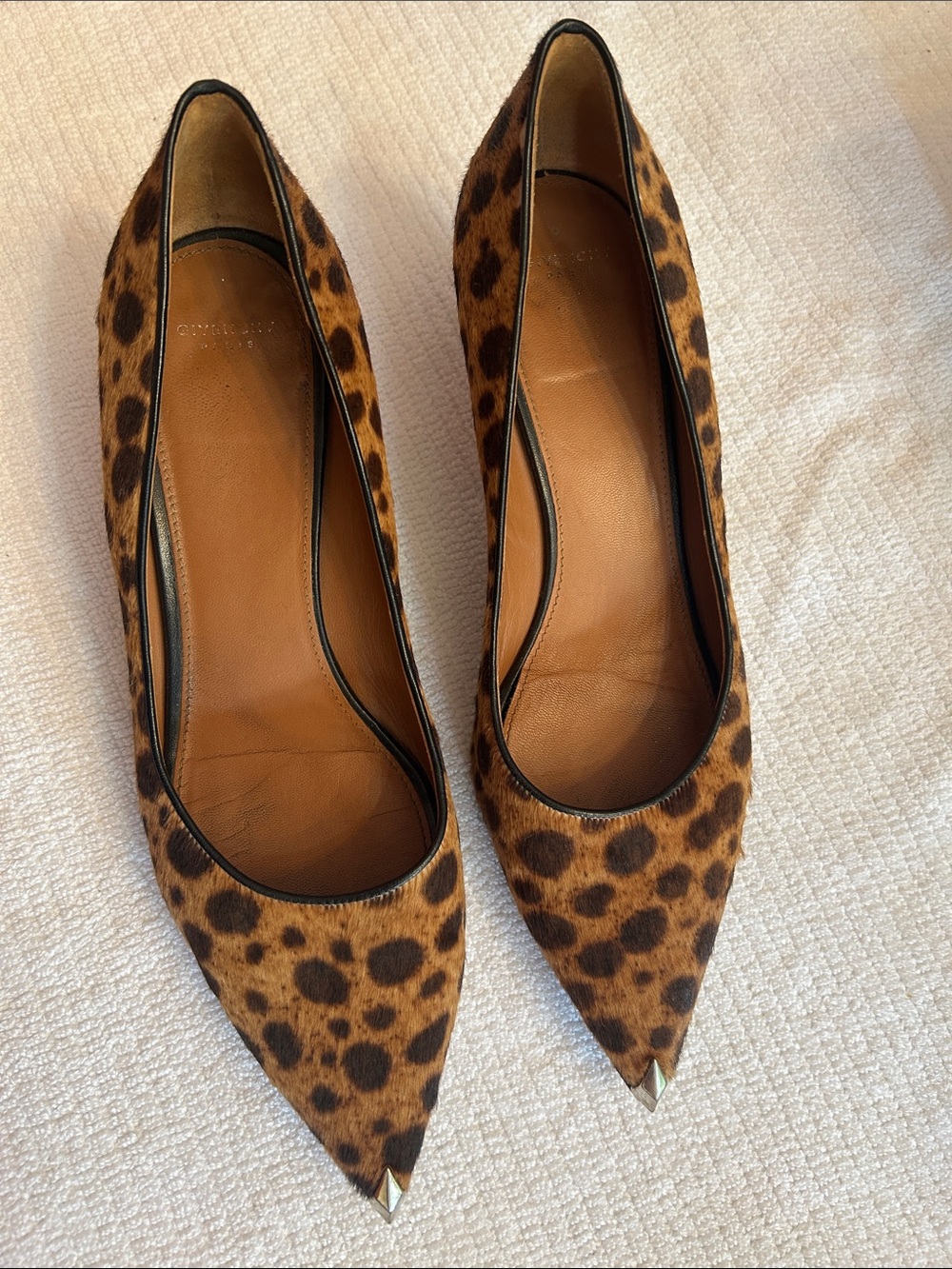 Givenchy Leopard-Print Pointed Toe Heels in Brown and Black